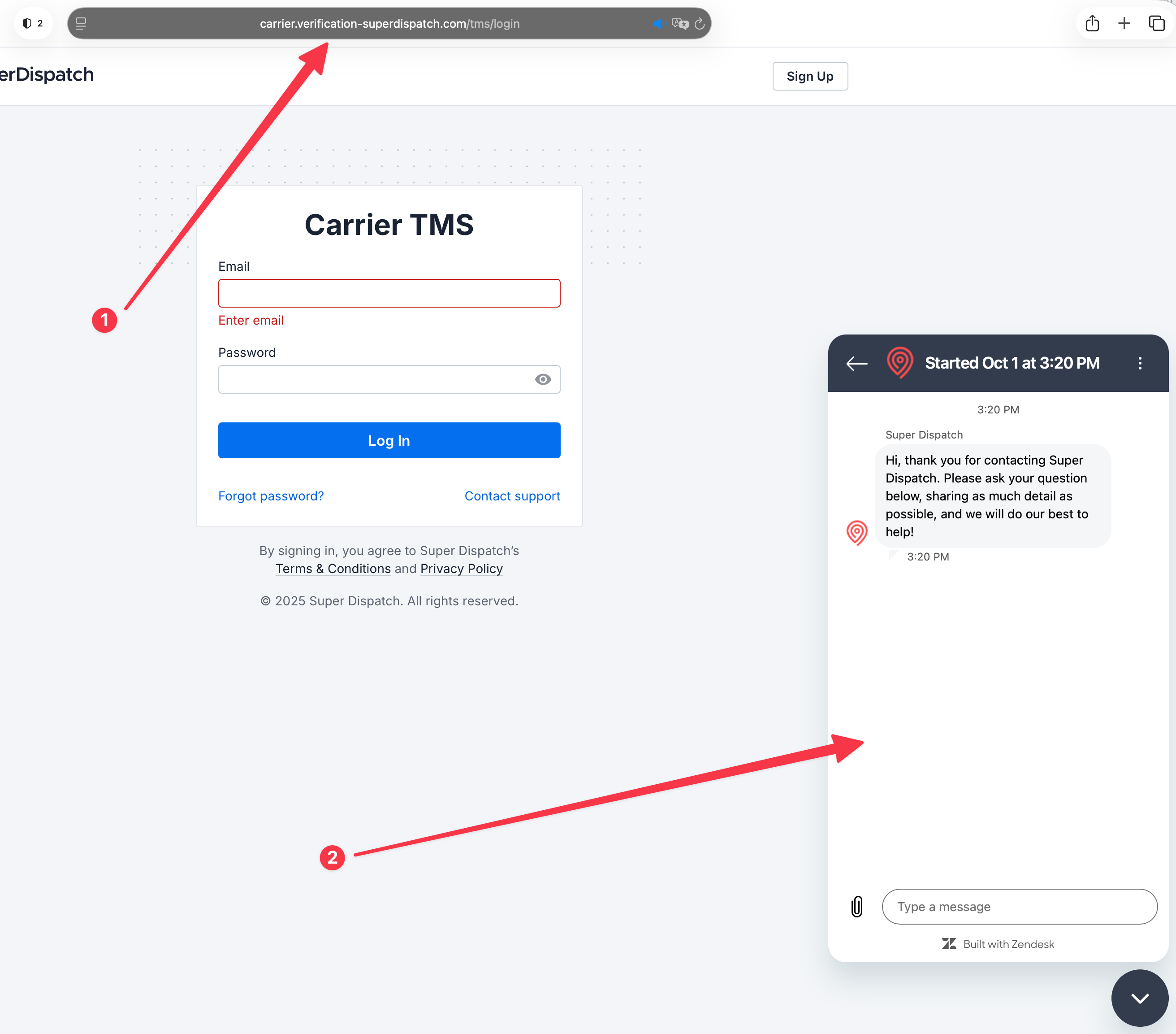 Fake login page example