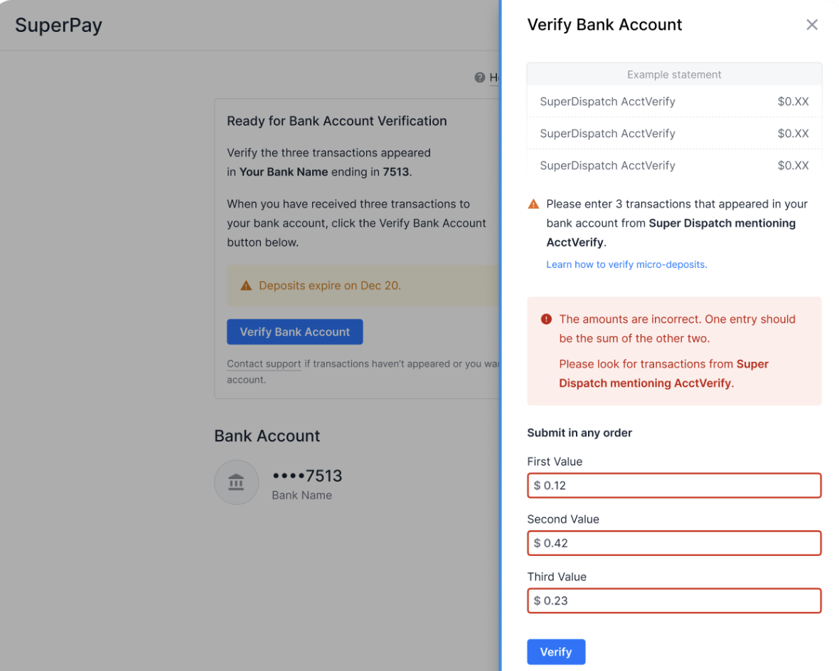 Verification error example